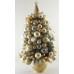 Tabletop Ivory and Gold Lighted Mini Christmas Tree- 18 inch