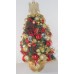 Tabletop Red and Gold Lighted Decorated Mini Christmas Tree 18 inch