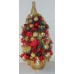 Tabletop Red and Gold Lighted Decorated Mini Christmas Tree 18 inch
