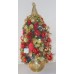 Tabletop Red and Gold Lighted Decorated Mini Christmas Tree 18 inch