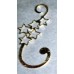 Silver-Plated Rhodium Holly Flat Ornament Hooks 2 inches - Set of 12