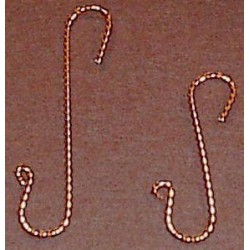 Copper Twisted Wire Ornament Hooks 3 inches - Set of 12