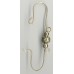 Silver Bead Fancy Ornament Hooks - Set of 12
