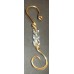 AB Glass Bead Brass Wire Ornament Hooks 2 inches - Set of 12