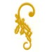 23K Gold-Plated Stars Fancy Ornament Hooks 2 inches - Set of 12