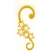23K Gold-Plated Stars Fancy Ornament Hooks 2 inches - Set of 12