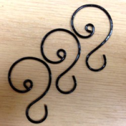 Black Wire Miniature Ornament Hooks 1 inch Set of 12