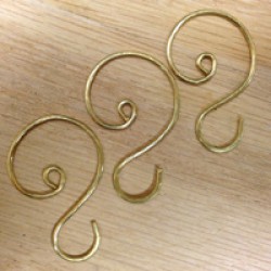 Gold Wire Miniature Ornament Hooks 1 inch Set of 12