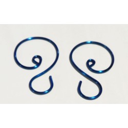 Blue Wire Miniature Ornament Hooks 1 inch Set of 12