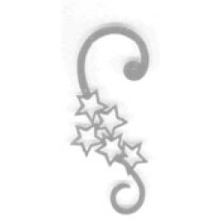 Silver-Plated Rhodium Stars Flat Ornament Hooks 2 inches - Set of 12