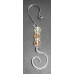 AB Glass Bead Nickel Silver Wire Ornament Hooks 3 inches - Set of 12