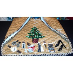 Christmas Tree Skirt Gold Silk with Luxury Christmas Gifts - 48 inches